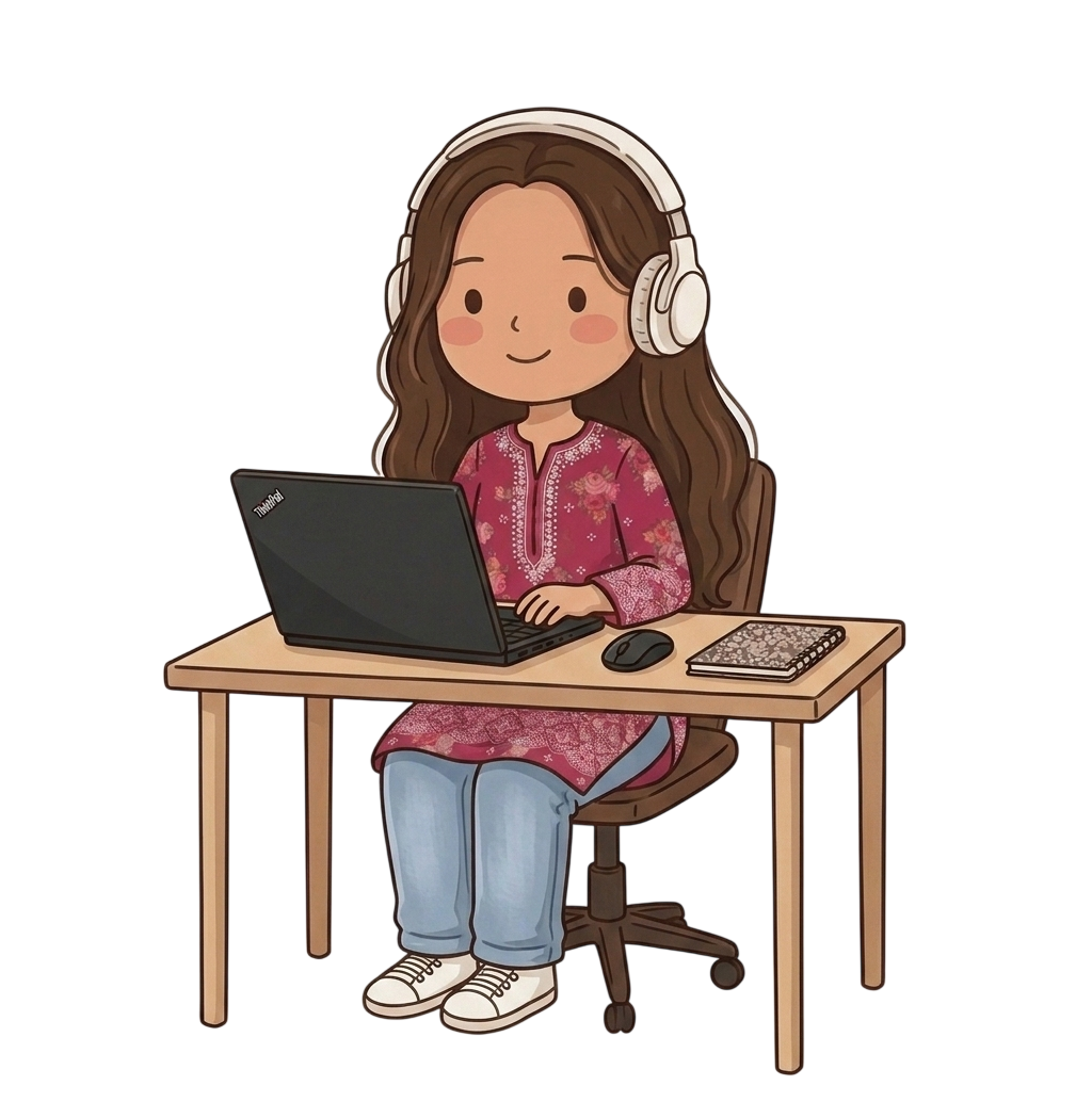 Portrait of Areesha at her desk